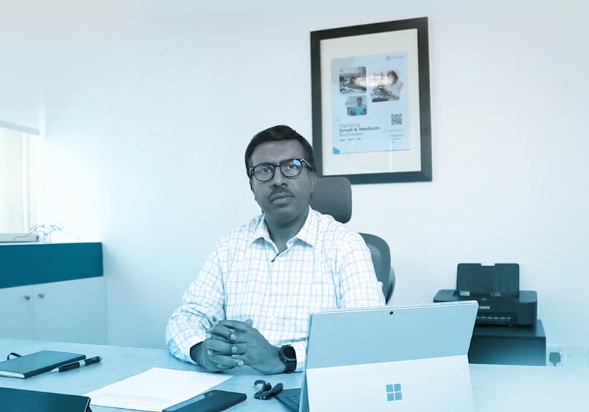 Debashish Roy sitting in youcloud ay office
